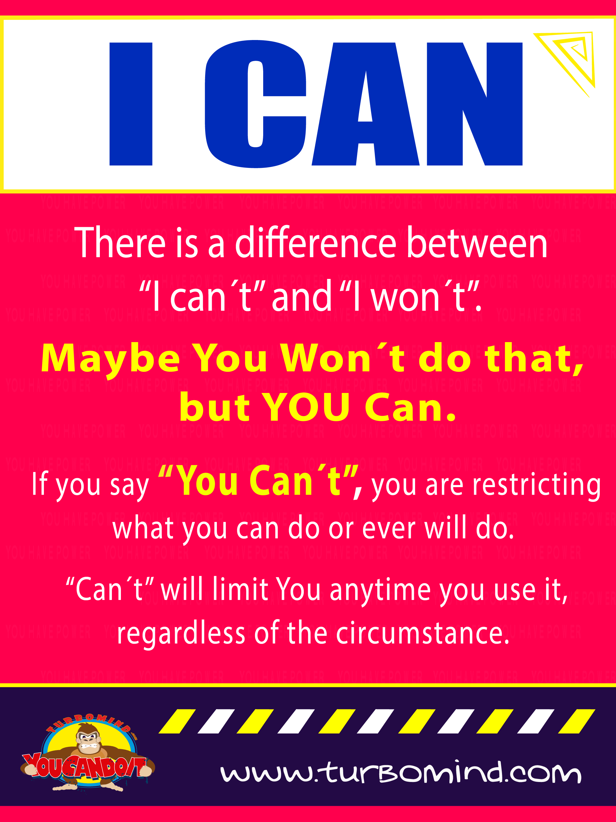 There is a Difference Between I CAN´T and I WON´T